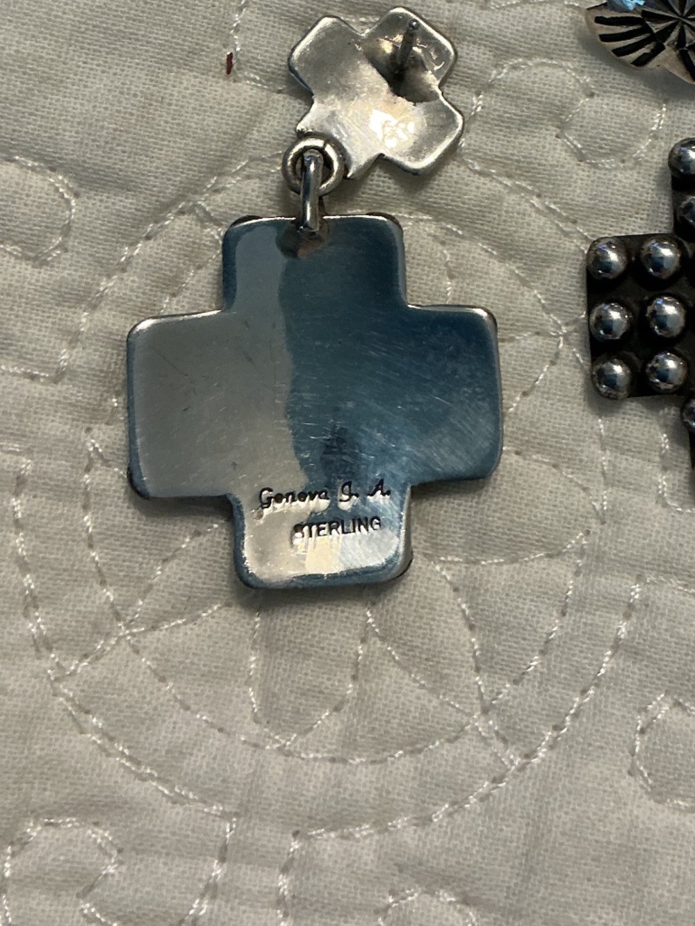 New Mexico Sterling Cross Earrings